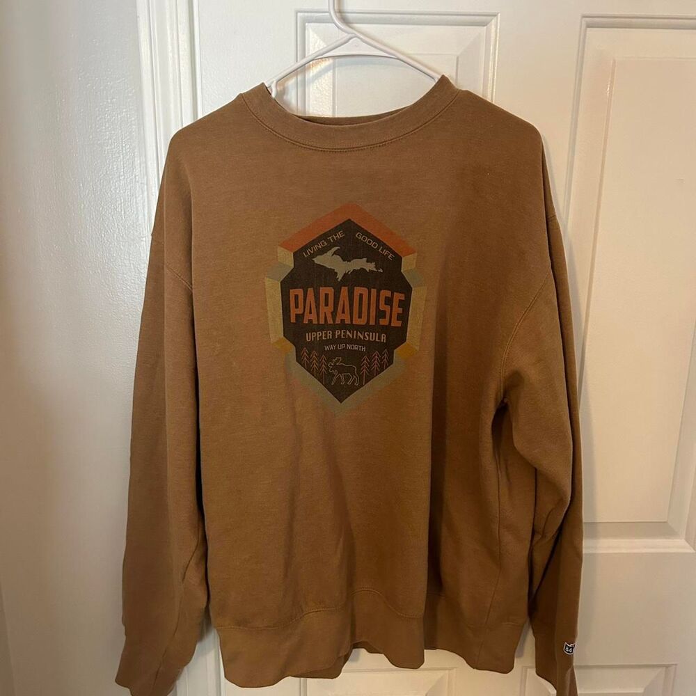 Unbranded Men's Brown and Tan Sweatshirt